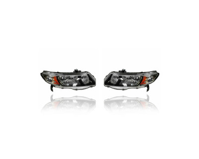 Headlight For 33101SVAA51; 33151SVAA51 09-11 Honda Civic Coupe - Pair, Left Driver + Right Passenger Set, NSF Certified Headlight For 33101SVAA51; 33151SVAA51 09-11 Honda Civic Coupe - Pair, Left Driver + Right Passenger Set, NSF Certified