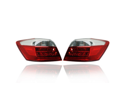 Tail Light Assembly - Compatible/Replacement for '13-15 Honda Accord Sedan EXL/Touring-Only - Outer On Body, LED - Pair, Left Driver + Right Passenger Set - 33500T2AA12, 33550T2AA12 - CAPA Tail Light Assembly - Compatible/Replacement for '13-15 Honda Accord Sedan EXL/Touring-Only - Outer On Body, LED - Pair, Left Driver + Right Passenger Set - 33500T2AA12, 33550T2AA12 - CAPA