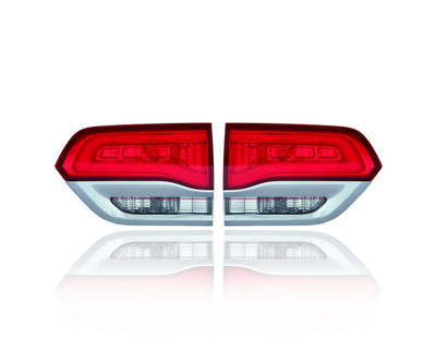 Tail Light Assembly - Compatible/Replacement for '14-21 Jeep Grand Cherokee Laredo/Limited-Only - Inner Chrome Trim - Pair, Left Driver + Right Passenger Set - 68110046AH, 68110047AH Tail Light Assembly - Compatible/Replacement for '14-21 Jeep Grand Cherokee Laredo/Limited-Only - Inner Chrome Trim - Pair, Left Driver + Right Passenger Set - 68110046AH, 68110047AH