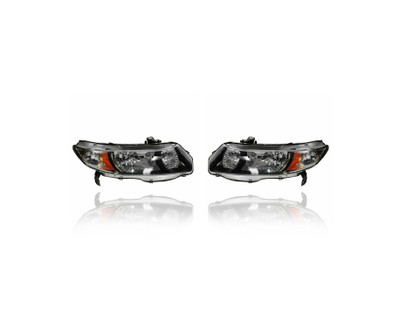 Headlight For 33101SVAA51, 33151SVAA51 09-11 Honda Civic-Coupe - Pair, Left Driver + Right Passenger Set, CAPA Headlight For 33101SVAA51, 33151SVAA51 09-11 Honda Civic-Coupe - Pair, Left Driver + Right Passenger Set, CAPA