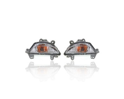 Turn Signal Light Assembly - Compatible/Replacement for '14-16 Mazda Mazda3 - On Bumper - Pair, Left Driver + Right Passenger Set - B45A51350A, B45A51360A - CAPA Turn Signal Light Assembly - Compatible/Replacement for '14-16 Mazda Mazda3 - On Bumper - Pair, Left Driver + Right Passenger Set - B45A51350A, B45A51360A - CAPA