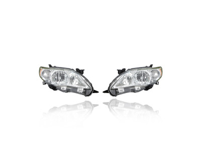 Headlight For 8113012F10, 8117012F10 11-13 Toyota Corolla (Japan-Build Only) - With Chrome, Pair Left Driver + Right Passenger Set, NSF Headlight For 8113012F10, 8117012F10 11-13 Toyota Corolla (Japan-Build Only) - With Chrome, Pair Left Driver + Right Passenger Set, NSF