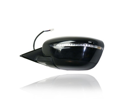 Door Mirror - Compatible/Replacement for '14-16 Nissan Rogue SV/SL (USA-Built) - Powered, Heated, With Signal Lamp, Without Camera, Unpainted - Left Hand - Driver - 963024BA1A