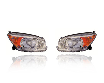 Headlight For 06-08 Toyota RAV4-Base/Limited (Exclude Sport) - Chrome Trim - Pair, Left Driver + Right Passenger Set - 8113042331, 8117042331 Headlight For 06-08 Toyota RAV4-Base/Limited (Exclude Sport) - Chrome Trim - Pair, Left Driver + Right Passenger Set - 8113042331, 8117042331