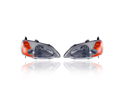 Headlight For 33101S5AA01, 33151S5AA01 01-03 Honda Civic Sedan Only, '03 Hybrid - Pair Both Left Driver & Right Passenger Set Headlight For 33101S5AA01, 33151S5AA01 01-03 Honda Civic Sedan Only, '03 Hybrid - Pair Both Left Driver & Right Passenger Set