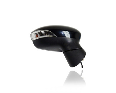 Door Mirror - Compatible/Replacement for '14-19 Ford Fiesta Sedan/Hatchback/ST - Powered, Non-Heated, With Signal & Spotter Glass, Unpainted - Right Hand - Passenger - D2BZ17682E