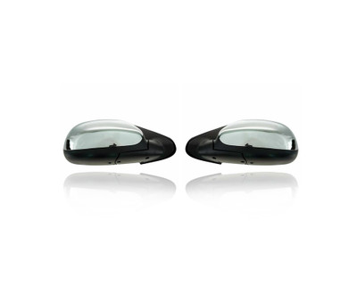 Door Mirror - Compatible/Replacement for '03-06 Toyota Tundra-SR5/Double Cab - Powered, Non-Heated, Chrome - Pair, Left Driver + Right Passenger Set - 879100C080, 879400C080