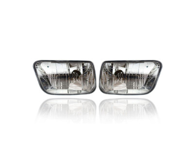 Fog Light Assembly - Compatible/Replacement for '02-09 Chevrolet Trailblazer LS/LT/LTZ, 03-08 Ascender - Pair, Left Driver + Right Passenger Set - 15076246, 15175700