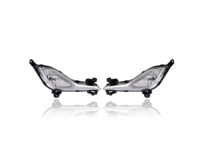 Fog Light Assembly - Compatible/Replacement for '13-17 Hyundai Elantra GT Hatchback - Pair, Left Driver + Right Passenger Set - 92202A5010, 92201A5010 - CAPA