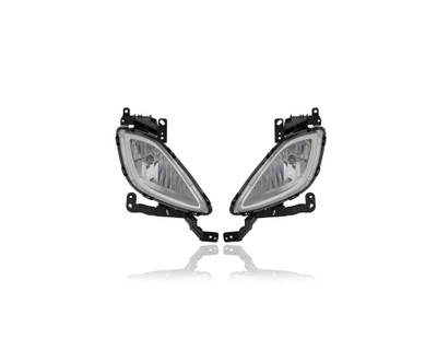 Fog Light Assembly - Compatible/Replacement for '11-13 Hyundai Elantra Sedan GLS/Limited (Korea Built) - Pair, Left Driver + Right Passenger Set - 922023X020, 922013X020