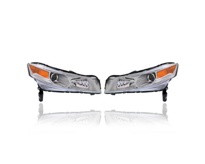 Headlight - Compatible/Replacement for '09-11 Acura TL - HID Without Ballast - Pair, Left Driver + Right Passenger Set - 33101TK4A01, 33151TK4A01