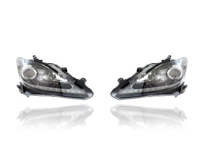 Headlight - Compatible/Replacement for '12-13 Lexus IS250/350 - HID - Pair, Left Driver + Right Passenger Set - 8114553543, 8118553543 - CAPA