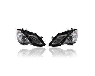 Headlight Assembly For 2128209661, 2128209561 10-14 Mercedes-Benz E-Class Sedan Halogen - Without Cornering Lamp, Pair, Left Driver + Right Passenger Set, NSF Headlight Assembly For 2128209661, 2128209561 10-14 Mercedes-Benz E-Class Sedan Halogen - Without Cornering Lamp, Pair, Left Driver + Right Passenger Set, NSF