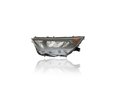 Headlight - Compatible/Replacement for '19-21 Toyota RAV4/Hybrid LE (Japan Built) - Halogen/LED, Black Bezel - Left Hand - Driver - 8117042821 - CAPA
