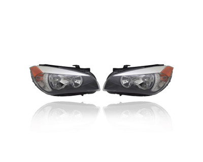 Headlight Assembly - Compatible/Replacement for '13-15 BMW X1 - Halogen-Type - Pair, Left Driver + Right Passenger Set - 63117290238, 63117290237 Headlight Assembly - Compatible/Replacement for '13-15 BMW X1 - Halogen-Type - Pair, Left Driver + Right Passenger Set - 63117290238, 63117290237