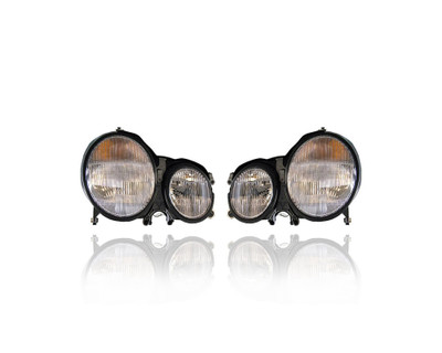 Headlight Assembly - Compatible/Replacement for '00-03 Mercedes-Benz 210 E-Class Wagon, 00-02-Sedan - Halogen - Pair, Left Driver + Right Passenger Set - 2108203861, 2108203761 Headlight Assembly - Compatible/Replacement for '00-03 Mercedes-Benz 210 E-Class Wagon, 00-02-Sedan - Halogen - Pair, Left Driver + Right Passenger Set - 2108203861, 2108203761