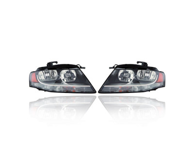 Headlight Assembly - Compatible/Replacement for '09-12 Audi A4/S4 Sedan/Wagon - Halogen Type - Pair, Left Driver + Right Passenger Set - 8K0941030AH, 8K0941029AH - CAPA Headlight Assembly - Compatible/Replacement for '09-12 Audi A4/S4 Sedan/Wagon - Halogen Type - Pair, Left Driver + Right Passenger Set - 8K0941030AH, 8K0941029AH - CAPA