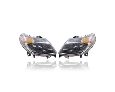Headlight Assembly - Compatible/Replacement for '14-21 RAM Pro Master 1500/2500/3500 - With Daytime Running Lamp - Pair, Left Driver + Right Passenger Set - 68154588AL, 68154589AL
