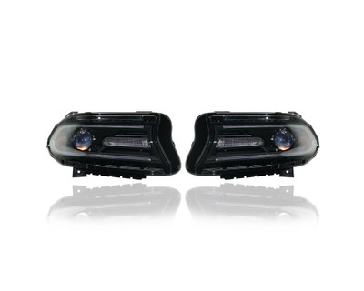 Headlight Assembly - Compatible/Replacement for '15-15 Dodge Charger (Exclude SRT) - Halogen With LED Daytime Running light - Pair, Left Driver + Right Passenger Set - 68214396AF, 68214397AD - CAPA Headlight Assembly - Compatible/Replacement for '15-15 Dodge Charger (Exclude SRT) - Halogen With LED Daytime Running light - Pair, Left Driver + Right Passenger Set - 68214396AF, 68214397AD - CAPA