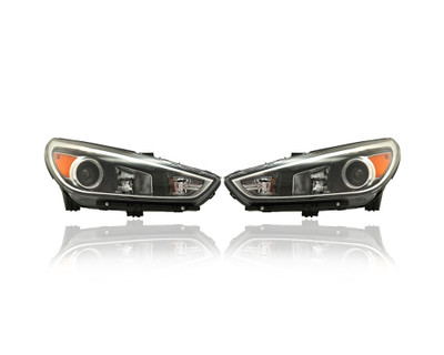 Headlight Assembly - Compatible/Replacement for '18-20 Hyundai Elantra GT Hatchback - Halogen - Pair, Left Driver + Right Passenger Set - 92102G3040, 92101G3040 - CAPA Headlight Assembly - Compatible/Replacement for '18-20 Hyundai Elantra GT Hatchback - Halogen - Pair, Left Driver + Right Passenger Set - 92102G3040, 92101G3040 - CAPA
