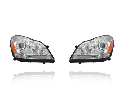 Headlight Assembly For 07-12 Mercedes-Benz GL-Class - Halogen - Pair, Left Driver + Right Passenger Set - NSF - 1648204859, 1648204759 Headlight Assembly For 07-12 Mercedes-Benz GL-Class - Halogen - Pair, Left Driver + Right Passenger Set - NSF - 1648204859, 1648204759