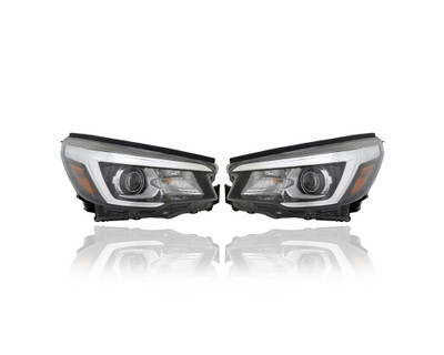 Headlight Assembly - Compatible/Replacement for '19-20 Subaru Forester Base/Convenience/Premium/Touring/Sport - Without Advance Front Light System, LED - Pair, Set - 84001SJ061, 84001SJ071