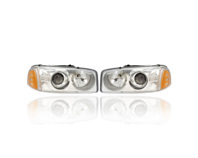 Headlight Assembly - Compatible/Replacement for '99-07 GMC Sierra C3 Denali, 00-06 Yukon XL Denali - Pair, Left Driver + Right Passenger Set - 15218078, 15218077 Headlight Assembly - Compatible/Replacement for '99-07 GMC Sierra C3 Denali, 00-06 Yukon XL Denali - Pair, Left Driver + Right Passenger Set - 15218078, 15218077