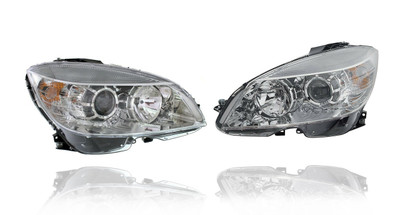 Headlight Assembly - Compatible/Replacement for '08-11 Mercedes-Benz C-Class - Halogen Chrome Interior Bezel - Pair, Left Driver + Right Passenger Set - 204906560380, 2049065503 - CAPA Headlight Assembly - Compatible/Replacement for '08-11 Mercedes-Benz C-Class - Halogen Chrome Interior Bezel - Pair, Left Driver + Right Passenger Set - 204906560380, 2049065503 - CAPA