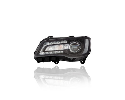Headlight Assembly - Compatible/Replacement for '18-22 Chrysler 300 - Halogen, Projector Type, Black Bezel - Left Hand - Driver - 68402949AA