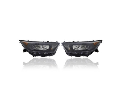 Headlight Assembly - Compatible/Replacement for '19-21 Toyota RAV4/Hybrid LE (North America Built) - Halogen/LED, Black Bezel - Pair, Left Driver + Right Passenger Set - 811100R141, 811500R151 - CAPA Headlight Assembly - Compatible/Replacement for '19-21 Toyota RAV4/Hybrid LE (North America Built) - Halogen/LED, Black Bezel - Pair, Left Driver + Right Passenger Set - 811100R141, 811500R151 - CAPA