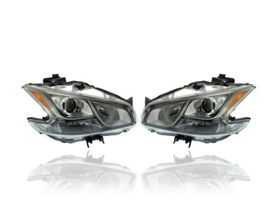 Headlight Assembly - Compatible/Replacement for '09-14 Nissan Maxima SV-Only - Xenon, Chrome Bezel - Pair, Left Driver + Right Passenger Set - 260109N01A, 260609N01A - CAPA Headlight Assembly - Compatible/Replacement for '09-14 Nissan Maxima SV-Only - Xenon, Chrome Bezel - Pair, Left Driver + Right Passenger Set - 260109N01A, 260609N01A - CAPA