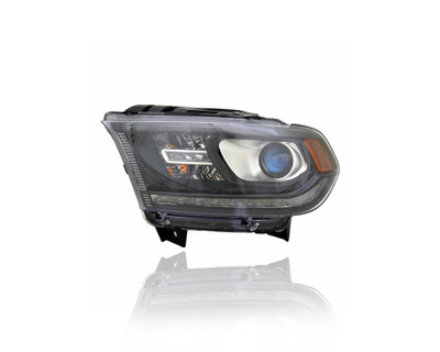 Headlight Assembly - Compatible/Replacement for '16-20 Dodge Durango SXT/GT/Limited-Only - Halogen, Black Bezel With LED Daytime Running Light - Left Hand - Driver - 68299131AE - CAPA
