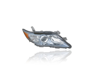 Headlight Assembly - Compatible/Replacement for '10-11 Toyota Camry Hybrid Base (USA Built) - Halogen, Blue Tint Interior Bezel - Right Hand - Passenger - 8111006520 - CAPA