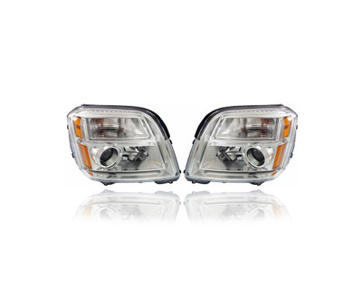 Headlight Assembly - Compatible/Replacement for '10-15 GMC Terrain - Pair, Left Driver + Right Passenger Set - 23319180, 23319179 - CAPA