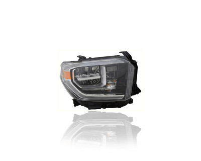 Headlight Assembly - Compatible/Replacement for '18-21 Toyota Tundra SR5/Limited/Platinum/1794 - LED With LED Daytime Running Light, Chrome Interior - Right Hand - Passenger - 811100C140 Headlight Assembly - Compatible/Replacement for '18-21 Toyota Tundra SR5/Limited/Platinum/1794 - LED With LED Daytime Running Light, Chrome Interior - Right Hand - Passenger - 811100C140