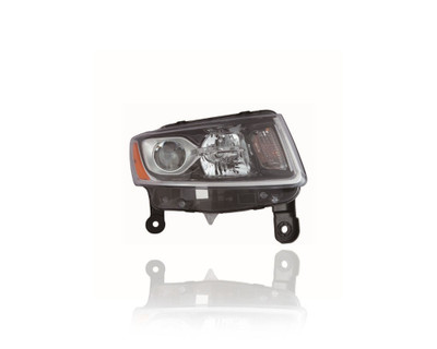 Headlight Assembly - Compatible/Replacement for '14-16 Jeep Grand Cherokee - Black - Right Hand - Passenger - 68236108AE - CAPA