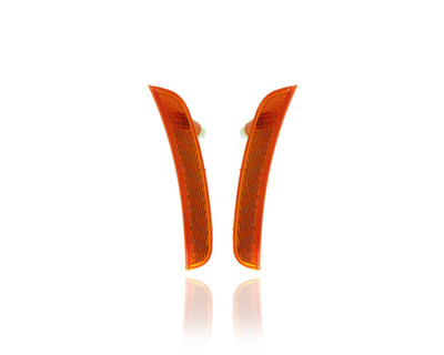 Side Marker Light Assembly - Compatible/Replacement for '12-19 Fiat 500 - Front - Pair, Left Driver + Right Passenger Set - 5182422AC, 5182423AC