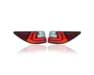 Tail Light - Compatible/Replacement for '16-18 Lexus ES300h/350 - Outer On Body - Pair, Left Driver + Right Passenger Set - 8155133740, 8156133740 - CAPA