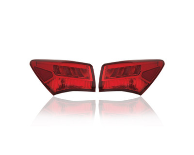 Tail Light Assembly - Compatible/Replacement for '18-20 Acura TLX Base/Elite/Advance/Technology-Model - Outer On Body With Dark Chrome - Pair, Set - 33500TZ3A51, 33550TZ3A51