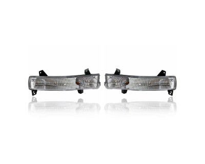 Turn Signal - Parking Light Assembly - Compatible/Replacement for '17-21 Jeep Compass - Pair, Left Driver + Right Passenger Set - 55112720AB, 55112721AB Turn Signal - Parking Light Assembly - Compatible/Replacement for '17-21 Jeep Compass - Pair, Left Driver + Right Passenger Set - 55112720AB, 55112721AB