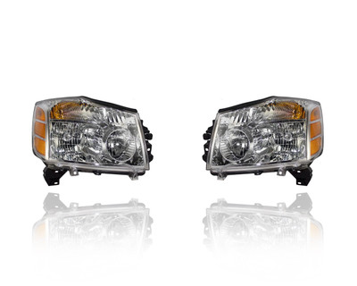 Headlight Assembly For 260107S026, 260107S026 04-07 Nissan Armada Titan - Pair, Left Driver + Right Passenger Set, NSF Headlight Assembly For 260107S026, 260107S026 04-07 Nissan Armada Titan - Pair, Left Driver + Right Passenger Set, NSF