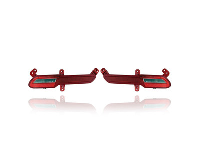Bumper Reflector - Compatible/Replacement for '17-19 Kia Niro - Rear - Pair, Left Driver + Right Passenger Set - 92406G5000, 92405G5000 - CAPA Bumper Reflector - Compatible/Replacement for '17-19 Kia Niro - Rear - Pair, Left Driver + Right Passenger Set - 92406G5000, 92405G5000 - CAPA