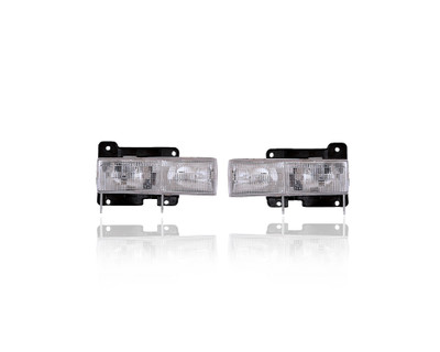 Headlight Assembly For 88-02 Chevrolet GMC Pickup, 92-00 Blazer/Tahoe/Yukon/Suburban, 99-00 Cadiallac Escalade - Composition, Left Driver + Right Passenger, Set Pair Both - 15034930, 15034929 Headlight Assembly For 88-02 Chevrolet GMC Pickup, 92-00 Blazer/Tahoe/Yukon/Suburban, 99-00 Cadiallac Escalade - Composition, Left Driver + Right Passenger, Set Pair Both - 15034930, 15034929
