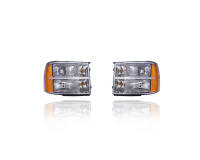 Headlight Assembly For 22853030, 22853029 07-13 GMC Sierra 1500, 07-14 2500/3500-Series, 09-13 1500-Hybrid - Pair, Left Driver + Right Passenger Set Headlight Assembly For 22853030, 22853029 07-13 GMC Sierra 1500, 07-14 2500/3500-Series, 09-13 1500-Hybrid - Pair, Left Driver + Right Passenger Set