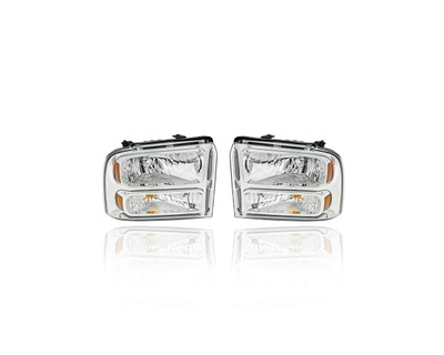 Headlight Assembly For 6C3Z13008AB, 6C3Z13008BB 05-07 Ford Pickup Super-Duty (Without Harley), '05 Excursion - Pair, Left Driver + Right Passenger Set Headlight Assembly For 6C3Z13008AB, 6C3Z13008BB 05-07 Ford Pickup Super-Duty (Without Harley), '05 Excursion - Pair, Left Driver + Right Passenger Set