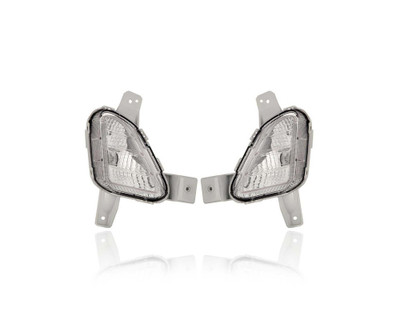 Fog Light - Compatible/Replacement for '18-19 Hyundai Sonata SE/Eco - Daytime Running Lamp, Halogen - Pair, Left Driver + Right Passenger Set - 92208C1550, 92207C1550 - CAPA