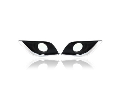 Fog Light Cover - Compatible/Replacement for '15-19 Nissan Versa Sedan SV/SE/SL- Bezel With Hole Black & Chrome Molding - Pair, Left Driver + Right Passenger Set - 622566W80A, 622576W80A Fog Light Cover - Compatible/Replacement for '15-19 Nissan Versa Sedan SV/SE/SL- Bezel With Hole Black & Chrome Molding - Pair, Left Driver + Right Passenger Set - 622566W80A, 622576W80A