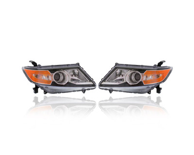 Headlight - Compatible/Replacement for '14-16 Honda Odyssey - HID - Pair, Left Driver + Right Passenger Set - 33101TK8A22, 33151TK8A22