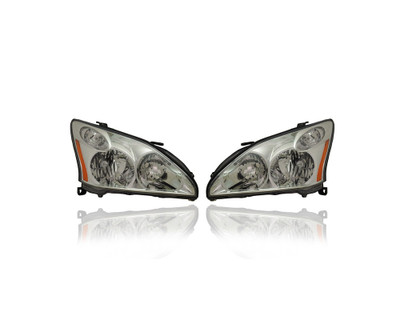 Headlight - Compatible/Replacement for '04-06 Lexus RX330, 06-07 RX400h, 07-09 RX350 (Japan Built) - Halogen - Pair, Left Driver + Right Passenger Set - 8113048200, 8117048200 Headlight - Compatible/Replacement for '04-06 Lexus RX330, 06-07 RX400h, 07-09 RX350 (Japan Built) - Halogen - Pair, Left Driver + Right Passenger Set - 8113048200, 8117048200