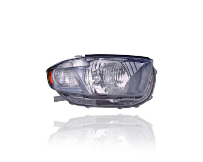 Headlight - Compatible/Replacement for '08-10 Toyota Highlander Sport (Japan Built) - Halogen, Smoked Chrome Interior Bezel - Right Hand - Passenger - 8113048480